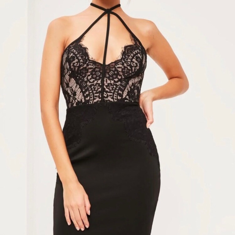 Black Harness Lace Dress